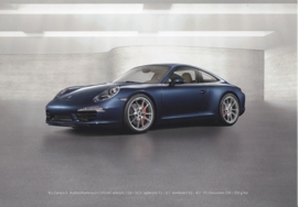 911 Carrera S Coupe, A5-size stiff card, factory-issue, about 2012