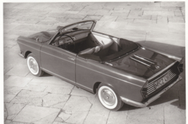700 Cabrio 2 cyl., DIN A6-size photo postcard, 1961-63, 4 languages