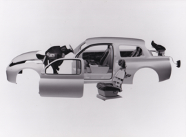 Mazda HR-X2 concept car exposed, press photo, Japan, 9/1993