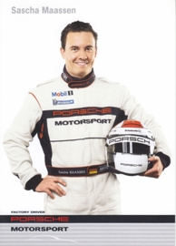 racing driver Sacha Maassen,  A6 postcard, about 2009,  English language