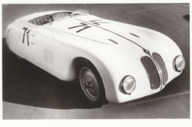 Racing Sports car "Mille Miglia"6 cyl., DIN A6-size photo postcard, 1939-40, 4 languages