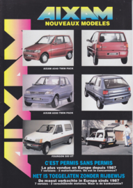 Aixam city cars brochure, 12 pages, about 1996, Dutch/French language