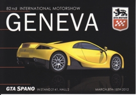 GTA Spano, postcard, continental size, Geneva show, 2012