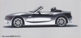 Z4 2.2i Cabriolet, oblong card, German, c2004