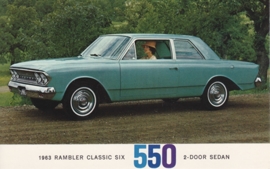 Classic Six 550 2-Door Sedan, US postcard, standard size, 1963, # AM-63-2037F