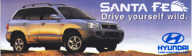 Hyundai Santa Fe, sticker, 6 x 20 cm