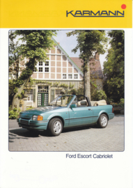 Ford Escort Cabriolet by Karmann brochure, 2 pages, about 1987, German language