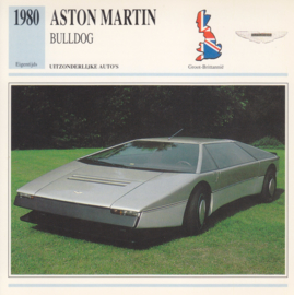 Aston Martin Bulldog card, Dutch language, D5 019 02-13