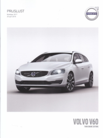 V60 Twin Engine Editions pricelist brochure, 16 pages, MY17, 2016, Dutch language