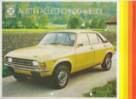 Allegro 1500 4-Door Super de Luxe folder, 4 pages, A4-size, about 1975, Dutch language