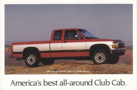 Dakota Super LE Club Cab 4x4, US postcard, continental size, 1993