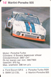 935 Martini-Porsche - number 1d - size 10 x 6,5 cm, Dutch language