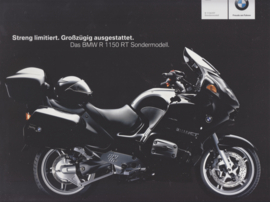 BMW R 1150 RT special edition, sales leaflet, 2 pages, 08/2004, German language