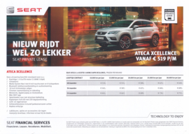 Ateca Xcellence private lease leaflet, 2 pages, 2016, Dutch language