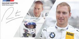 DTM driver Maxime Martin, oblong autogram card, 2014, German/English