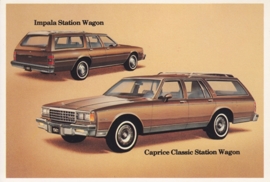 Caprice Classic & Impala Station Wagon,  US postcard, standard size, 1981