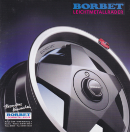 Borbet alloy wheels program, 24 page square brochure, Germany, 03/1992