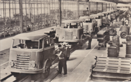 Truck production line in Eindhoven, standard size, factory issue, 4 languages, date 4/55