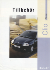 Clio accessories brochure, 4 pages, about 2000, Swedish language
