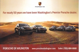 Porsche program, continental size card, PC Washington US, dealer-issue, about 2009