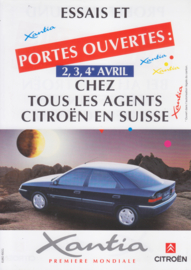 Xantia intro leaflet, 2 pages [A5-size], 04/1993, German/French (Swiss)