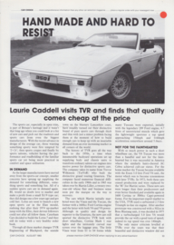 TVR factory visit report Car Choice magazine, 4 pages, English language, 8/1983 *