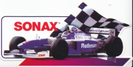 Sonax racing car, sticker, 14 x 7 cm