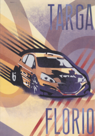 Targa Florio # 105 2022, folder with 2 stamped postcards and a first day cover envelope, complete set