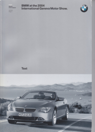 BMW press kit with CD-Rom with photo's & English text book, Geneva, 3/2004