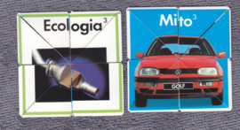 Volkswagen Golf 3, plastic cubic puzzle, 1992, Italian