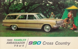 Ambassador V8/Six 990 Cross Country Wagon, US postcard, standard size, 1965, # AM65-4046L