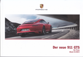 911 GTS pricelist brochure, 84 pages, 01/2017, German