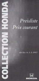 Pricelist brochure, 20 pages, small size, 03/1997, French/German language (Suisse)