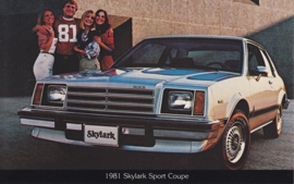 Skylark Sport Coupe, US postcard, standard size, 1981