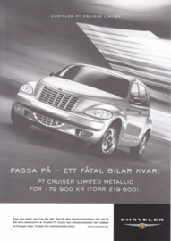 PT Cruiser Limited leaflet, 2 pages, 2004, Swedish language