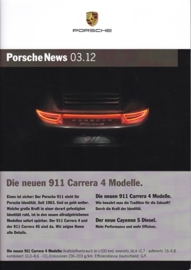 News 03/2012 with 911 Carrera 4 Modelle, 38 pages, 09/12, German language