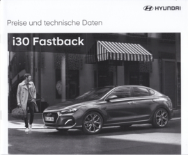 i30 Fastback pricelist brochure, 12 pages, 02/2018, German language