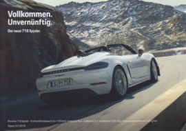 718 Spyder & Cayman GT4 models,  A6-size set with 6 postcards and cover, 07/2019, German text