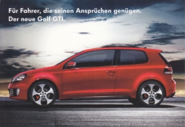 Golf GTi postcard,  A6-size, German language, about 2010