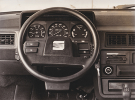 Seat Ibiza hatchback dashboard, press photo, Dutch, 2/1984