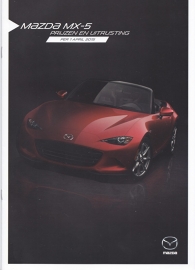 MX-5 prices & equipment brochure, 8 pages, 04/2015, Dutch language