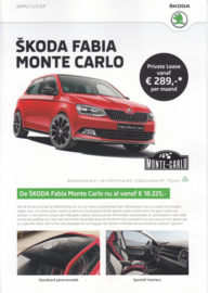 Fabia Monte Carlo brochure, 4 pages, Dutch language, 11/2016