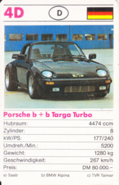 911 Targa Turbo B&B  - card 4D - size 9 x 6 cm, German language