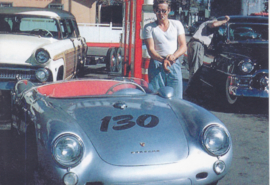 James Dean with Porsche Spyder, DIN A6-size, unused, Dutch issue, 2008