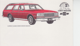 Caprice & Malibu Classic Station Wagon,  US postcard, standard size, 1981