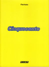 Fiat Cinquecento press catalog with text & specs., France, 12/1991