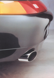 Genuine parts - 911 Carrera chrome exhaust postcard,  DIN A6-size, issued mid 1990s