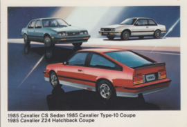 Cavalier 3 different models,  US postcard, standard size, 1985