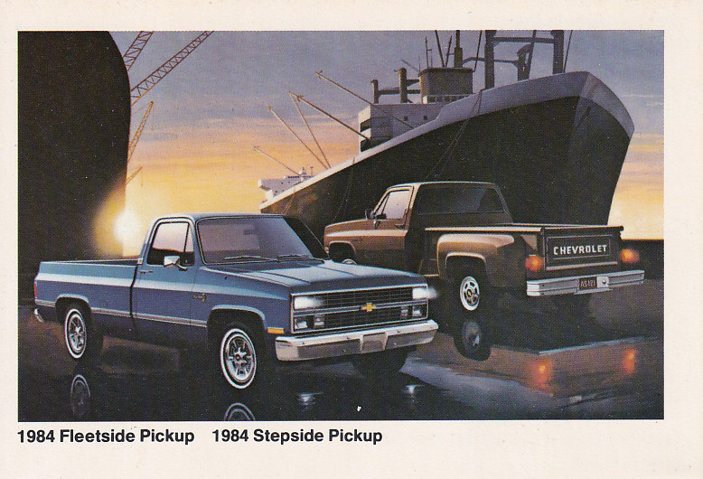 Fleetside & Stepside Pick-up,  US postcard, standard size, 1984