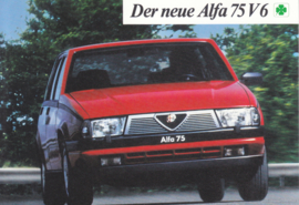 Alfa 75 V6 Sedan, advertising postcard, German, about 1985